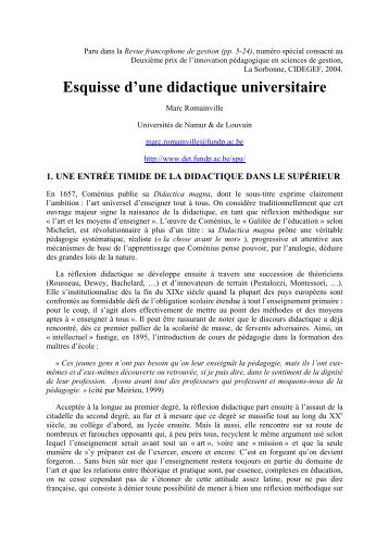 Esquisse d'une didactique universitaire - SUP