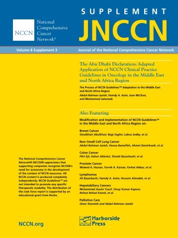 The Abu Dhabi Declaration: Adapted Application of NCCN