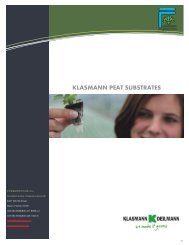 Klasmann Peat Substrates Product Information ... - ForemostCo