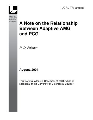 A Note on the Relationship Between Adaptive AMG and PCG