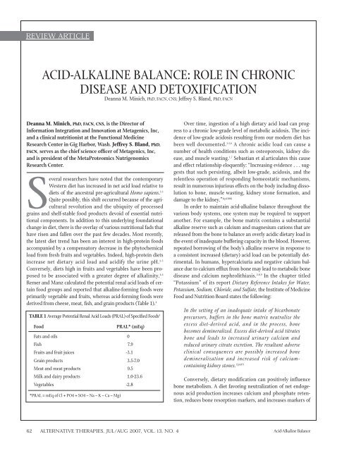 ACID-ALKALINE BALANCE: ROLE IN CHRONIC ... - My Kangen Tools