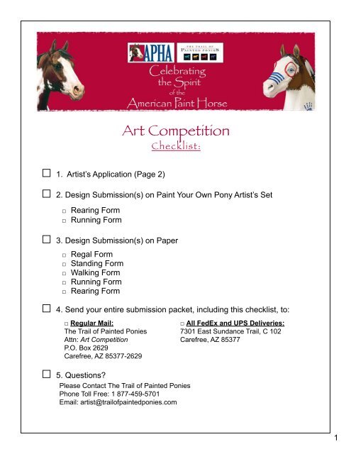 Art Competition - The Trail of Painted Ponies