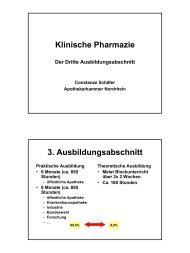 Klinische Pharmazie 3. Ausbildungsabschnitt - Fachgruppe ...