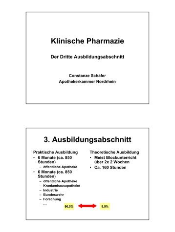 Klinische Pharmazie 3. Ausbildungsabschnitt - Fachgruppe ...