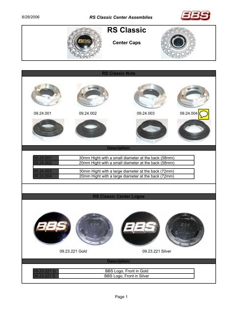 BBS Hardware - Valve Stem Caps – System Motorsports