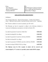 From The Chairman Board of Examinations Chennai ... - Tndte.com