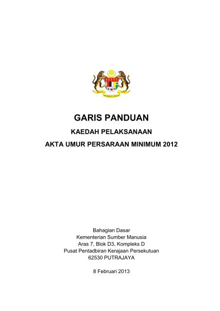 Alamat Kementerian Sumber Manusia  16 target group all smes in the