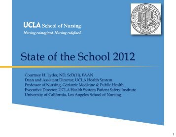 2012 State of the School Address - UCLA School of Nursing