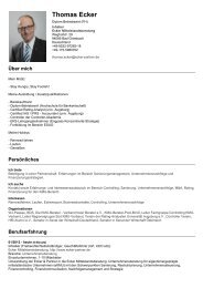 Thomas Ecker - Inhaber - Unternehmensberatung | XING