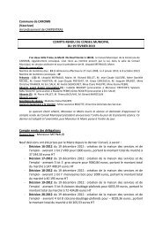 Compte rendu du conseil municipal du 19 fÃ©vrier ... - Ville de Caromb