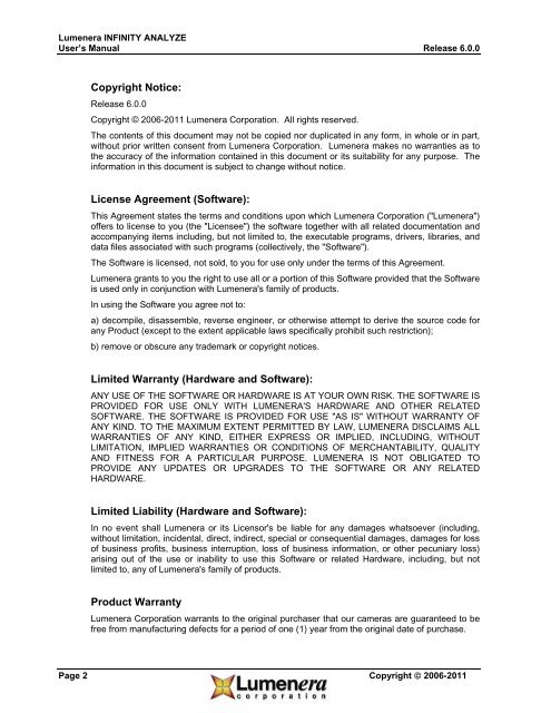 INFINITY ANALYZE User's Manual - Spectra Services