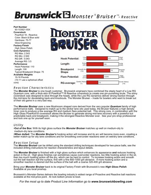 Monster Bruiser Reactive Brunswick Monster Bruiser Reactive Brunswick