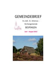 Der Gemeindebrief Juni - August 2013 - Ev.-luth. Kirchengemeinde ...