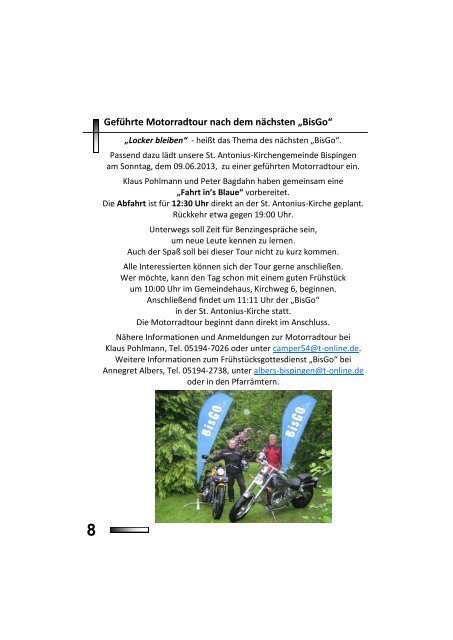 Der Gemeindebrief Juni - August 2013 - Ev.-luth. Kirchengemeinde ...