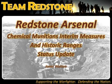 Redstone Chemical Munitions Interim Measures Status