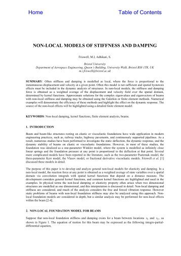 Non-local Models of Stiffness and Damping - Michael I Friswell
