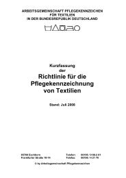 Richtlinie für die Pflegekennzeichnung von Textilien - AMM