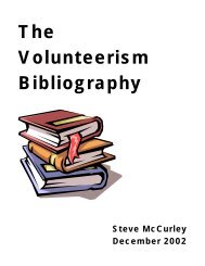 The Volunteerism Bibliography - Sport and Recreation Alliance