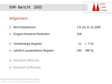 Rücklauf 3 Monate - Kölner Infarkt Modell