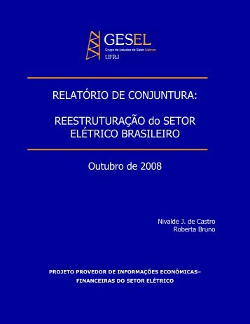 REESTRUTURAÃÃO do SETOR ELÃTRICO ... - Nuca - UFRJ