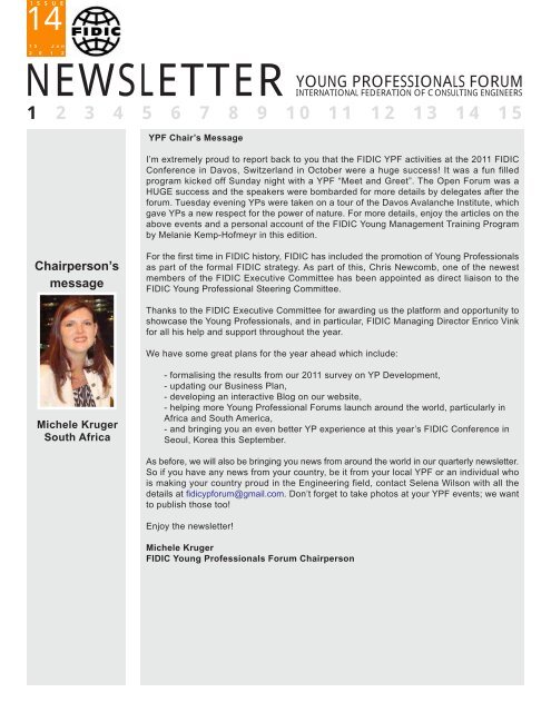 NEWSLETTER YOUNG PROFESSIONALS FORUM - Fidic