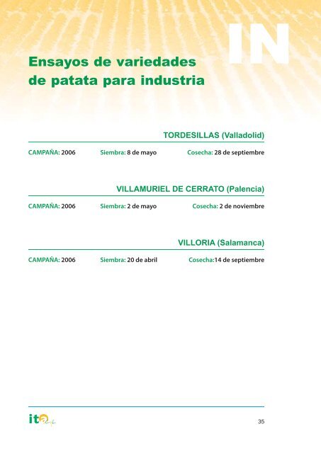 Red de ensayos de nuevas variedades de patata en ... - ITACyL