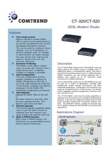 CT-320/CT-520 SDSL Modem/Router