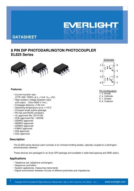 8 PIN DIP PHOTODARLINGTON PHOTOCOUPLER ... - Everlight.com