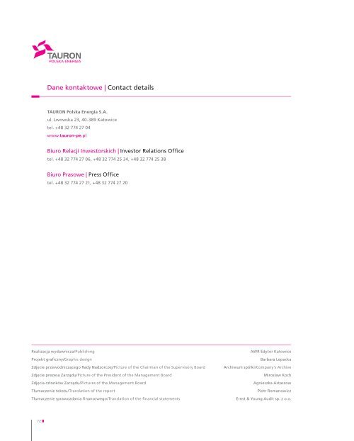 Raport Roczny Annual Report 2010 - Tauron