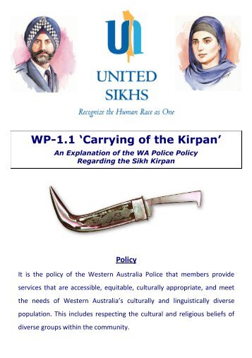 WP-1.1 Carrying of the Kirpan Australia - United Sikhs