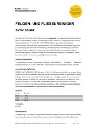 FELGEN- UND FLIESENREINIGER aktiv sauer - Koch-Chemie