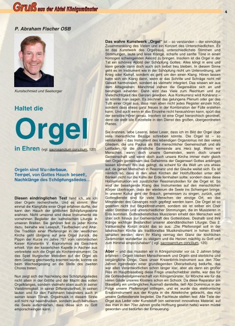 ORGEL - Abtei Königsmünster