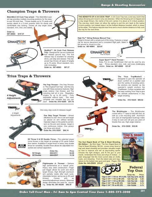 Champion Traps andamp; Throwers Trius Traps andamp; Throwers Federal Top photo