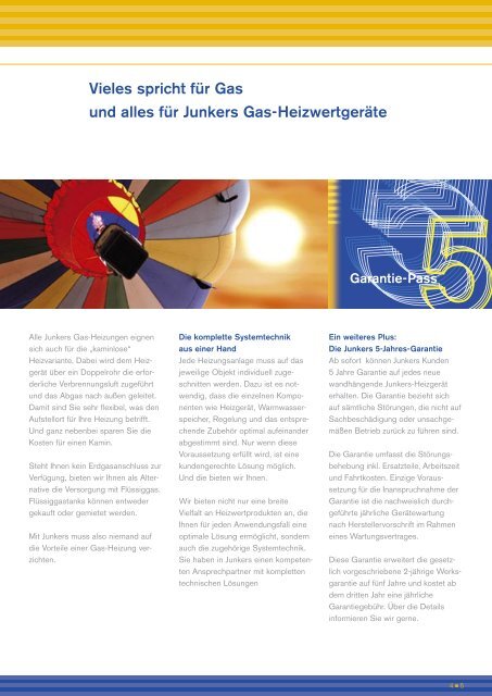 Das Junkers Gas-Heizwert-Programm