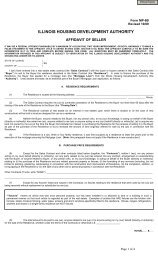 Affidavit of Seller - The Illinois Housing Development Authority