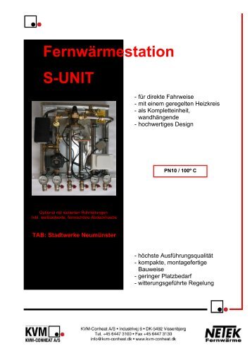 Fernwärmestation S-UNIT - KVM-Conheat