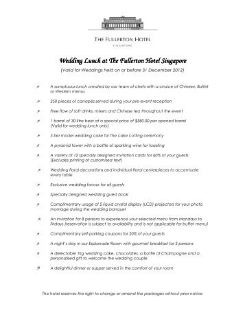 Emcee Script For Solemnization 14 59 36 Wedding Tweets Wedding Lunch At The Fullerton Tweets