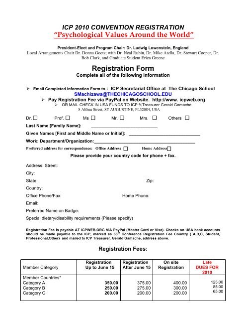 Registration Form - The Chicago School of Professional Psychology