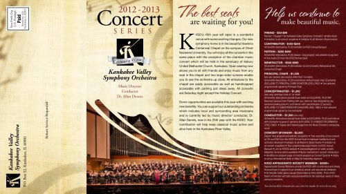 The best seats - Kankakee Valley Symphony Orchestra