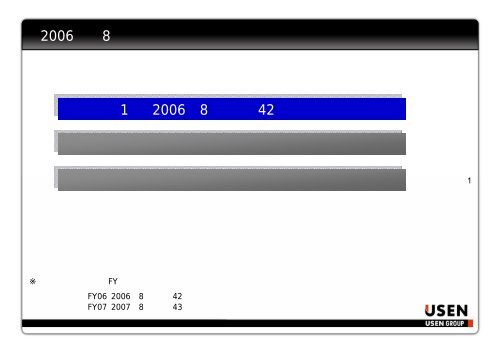 2006年8月期 決算説明会資料 - USEN