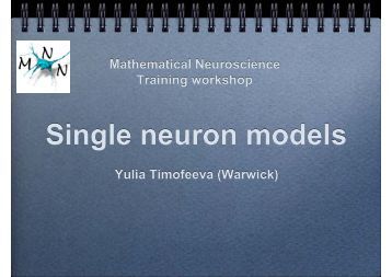 Single neuron models