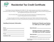 Residential Tax Credit Certificate Installing Contractor Information