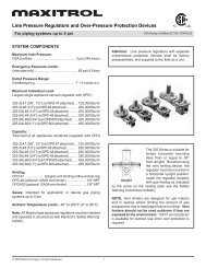 Line Pressure Regulators and Over-Pressure Protection Devices