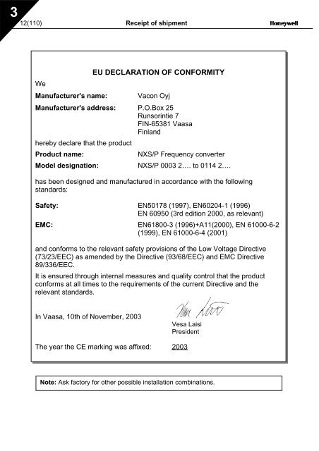 NXS Form 63-2600, Users Manual, Technical Data - CONTROL ...