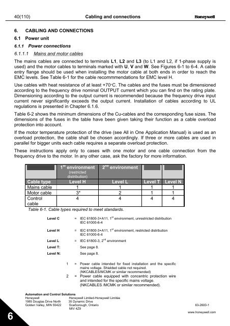 NXS Form 63-2600, Users Manual, Technical Data - CONTROL ...