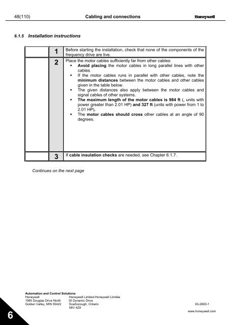 NXS Form 63-2600, Users Manual, Technical Data - CONTROL ...