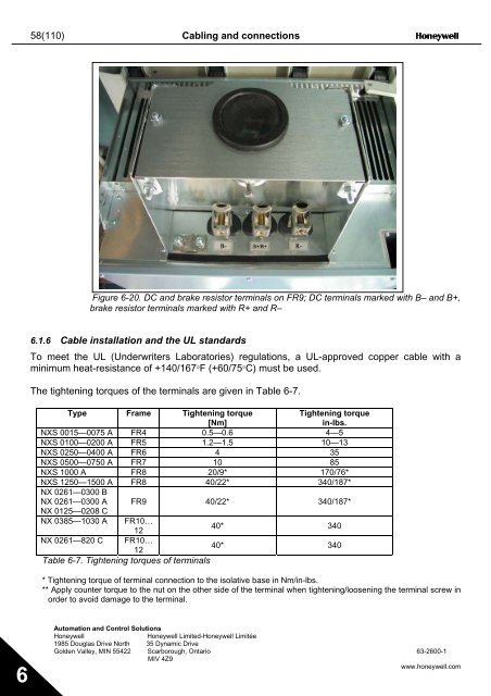 NXS Form 63-2600, Users Manual, Technical Data - CONTROL ...