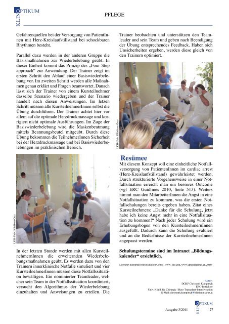 Klinoptikum 03/2011 - LKH-Univ. Klinikum Graz