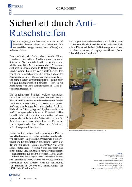 Klinoptikum 03/2011 - LKH-Univ. Klinikum Graz