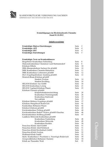 Ermächtigungen - Kassenärztliche Vereinigung Sachsen